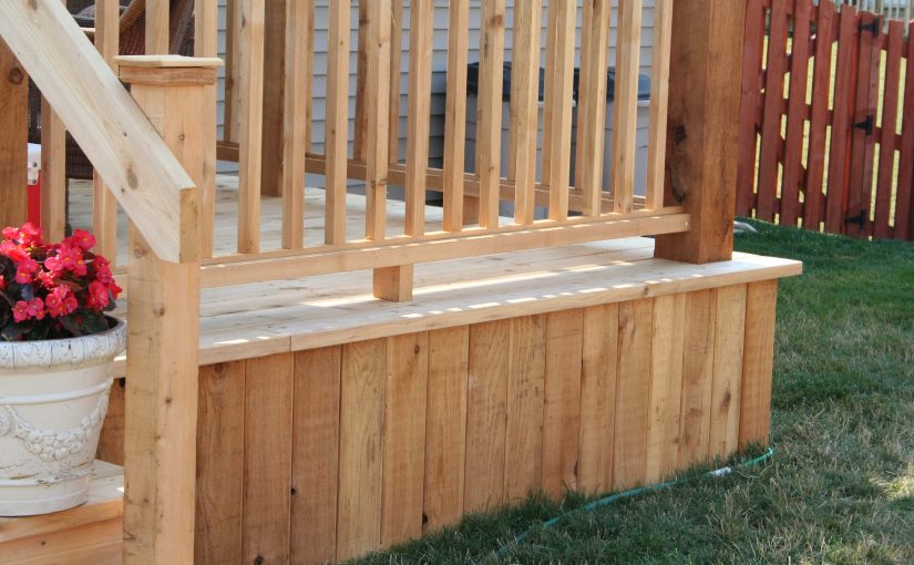 Photo of a cedar deck installed by America's Backyard Fencing and Decking.